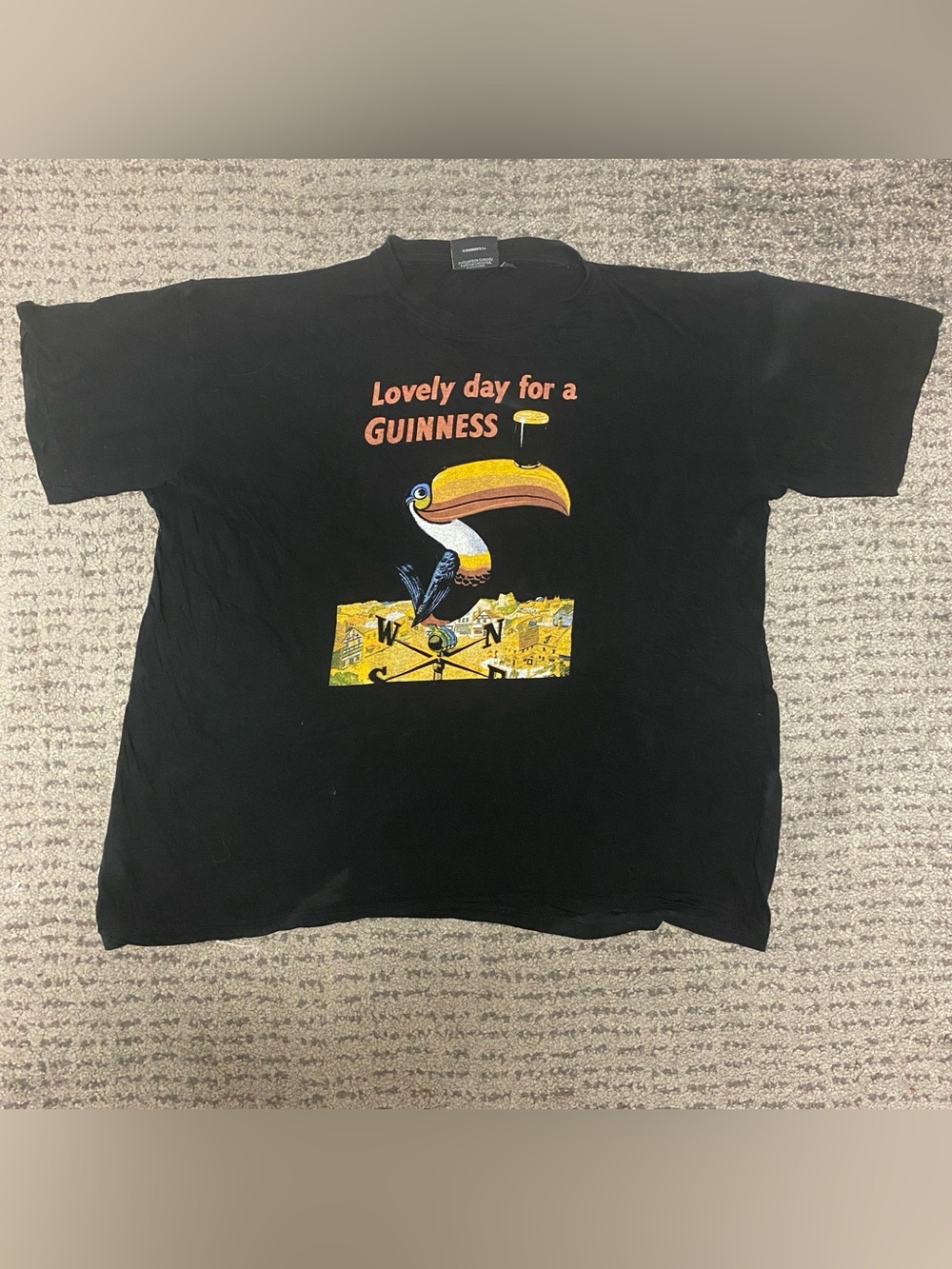 Guinness Black Tee with Toucan Lovely Day for a Guinness